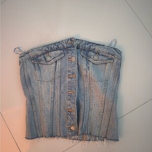 Zara Light Blue Denim Corset Top